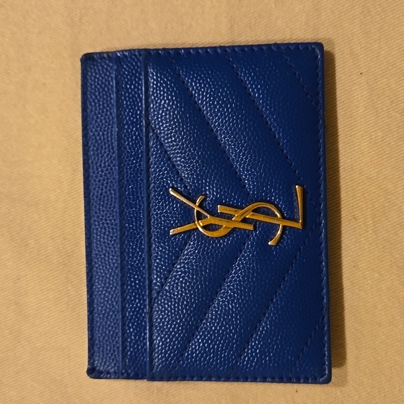 YSL Blue Clutch with Cardholder - Picture 10 of 11